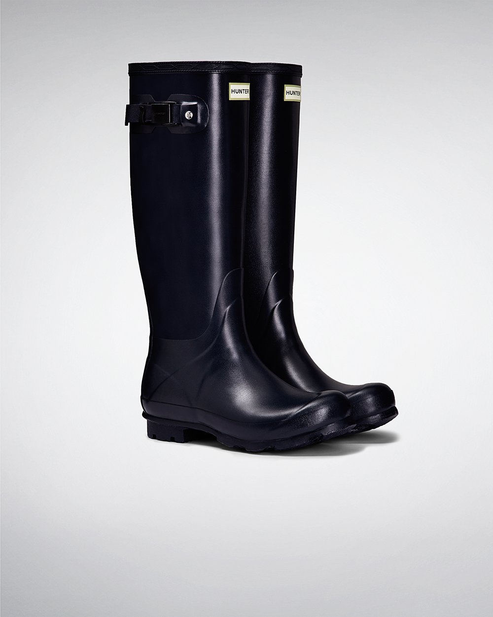 Bottes Hautes de Pluie Hunter Norris Field Femme Bleu Marine LQRCKFN-42